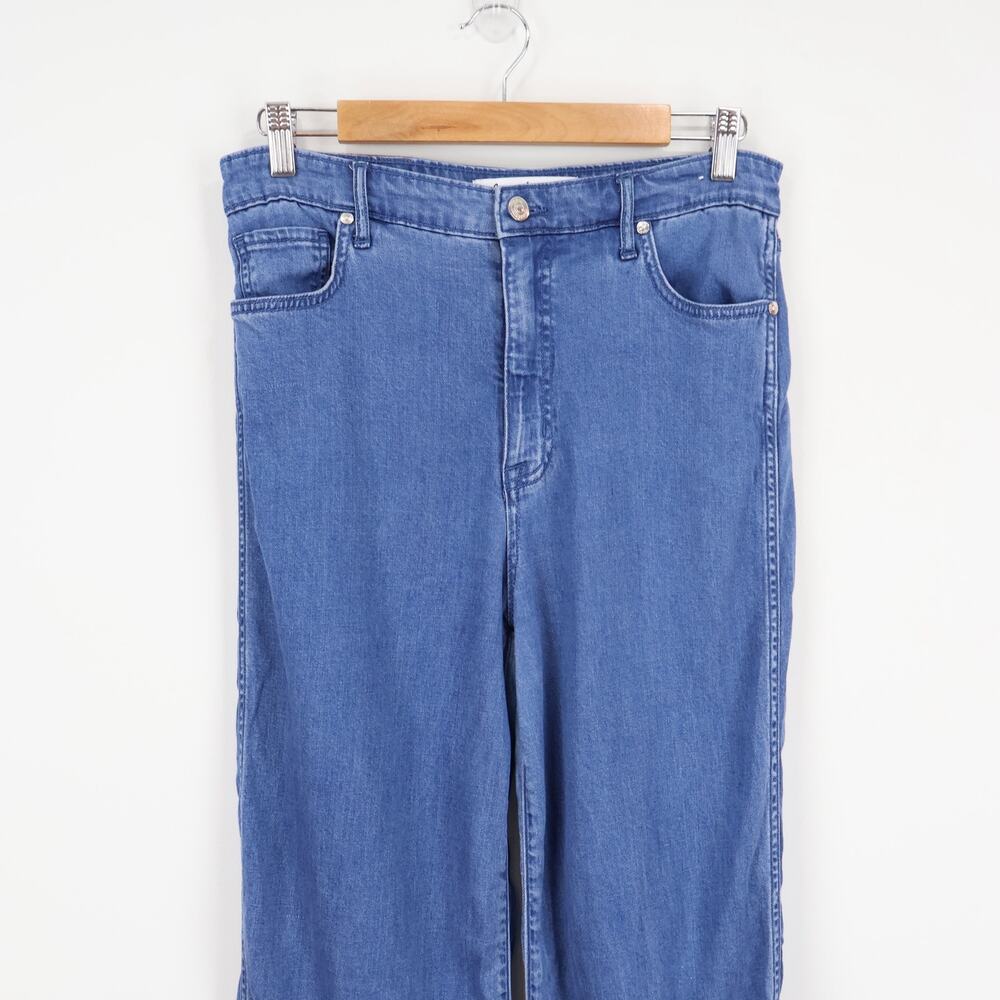 Sam Edelman High Rise Cuffed Wide Leg Jean Medium Denim Size 28 Long - Picture 3 of 10